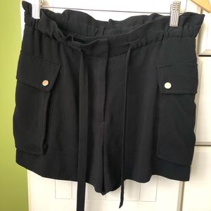 Black Flowy Shorts